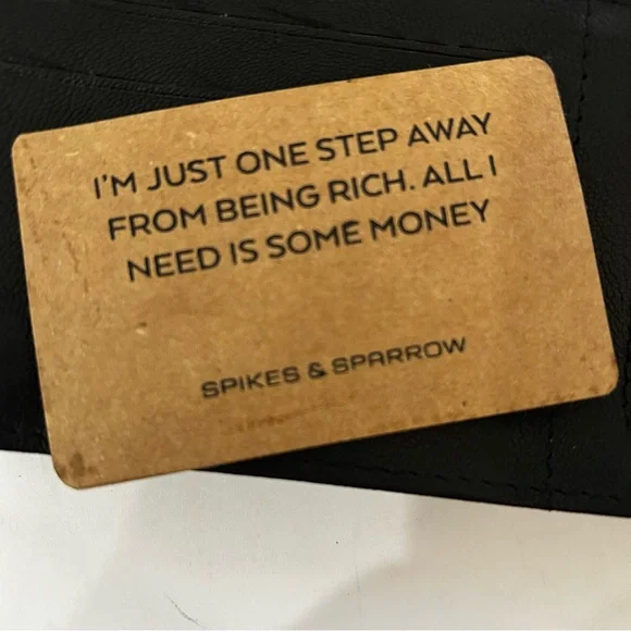 New Black Leather Wallet by Spikes & Sparrow - Picture 8 of 12